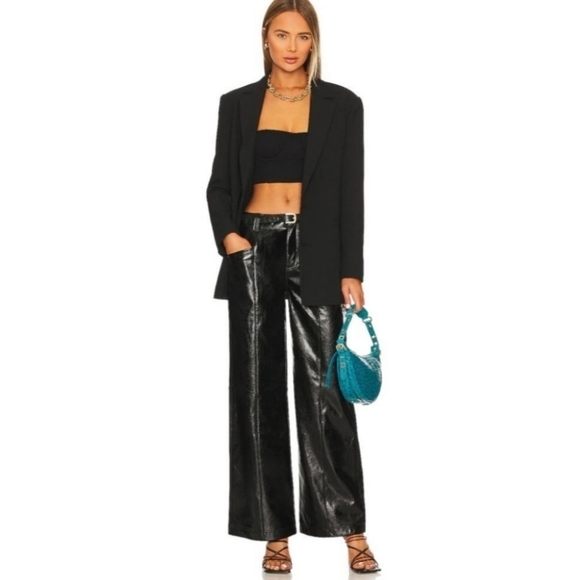 Free People Star Crossed Lovers Vegan Leather Pants-Black - Picture 4 of 16